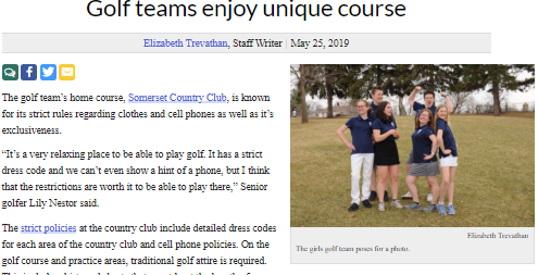 Golf teams enjoy unique course