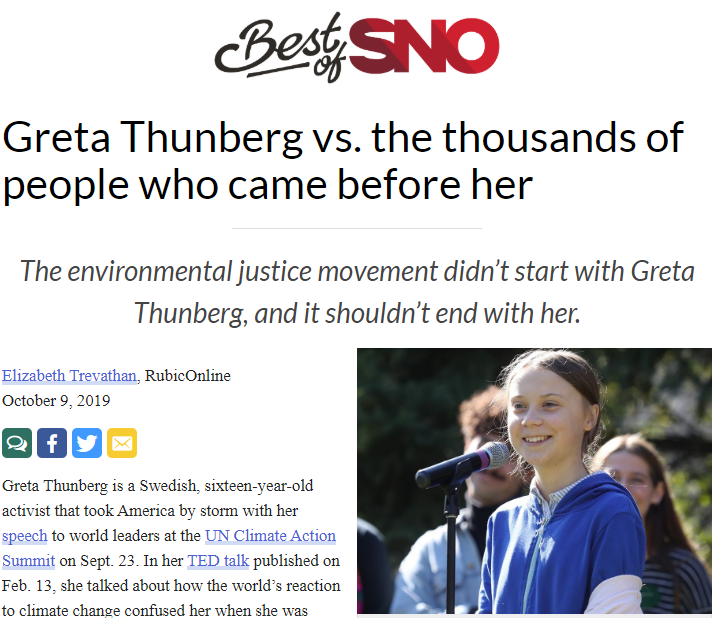 Greta Thunberg vs. the thousands of people who came before her