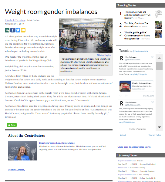 Weight room gender imbalances