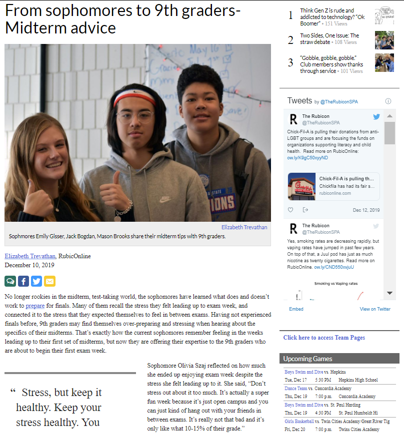 From sophomores to 9th graders- Midterm advice