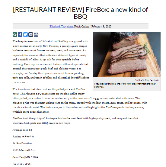 [RESTAURANT REVIEW] FireBox: a new kind of BBQ