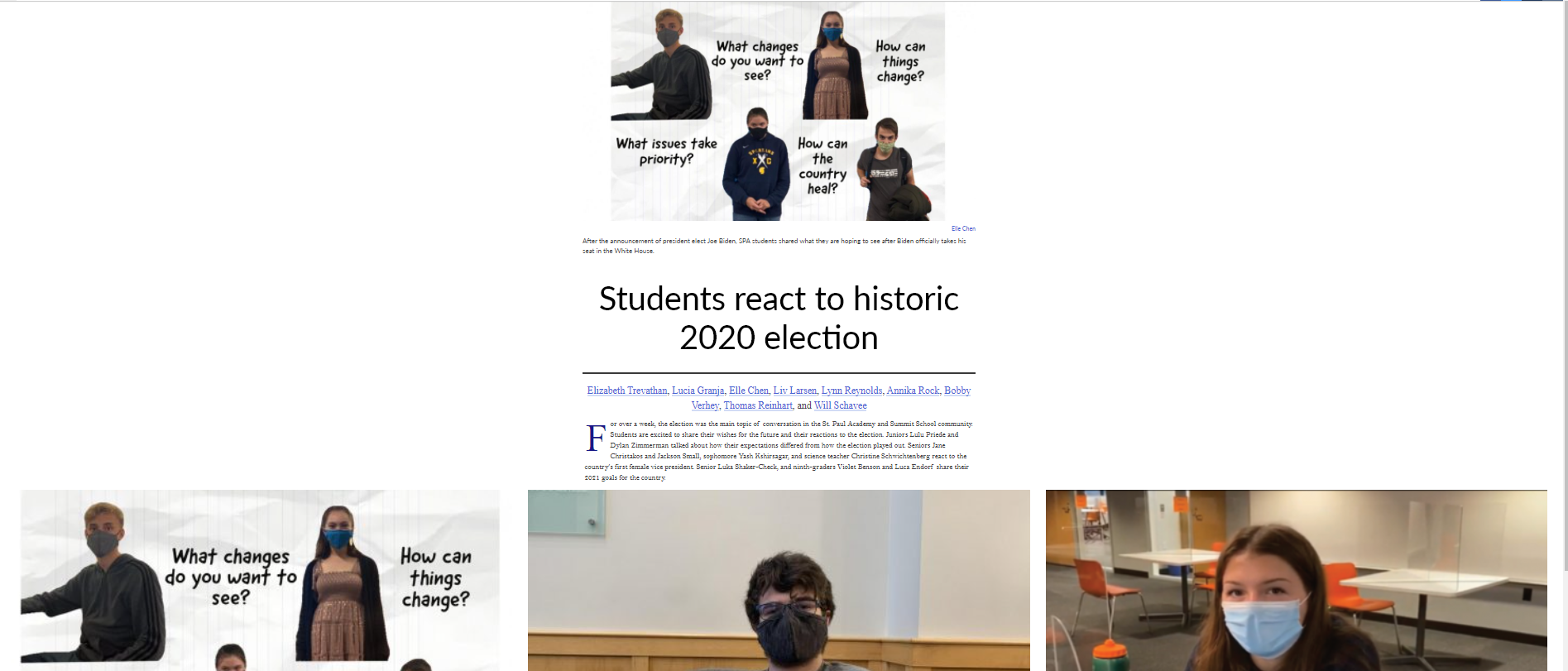 Students react to historic 2020 election