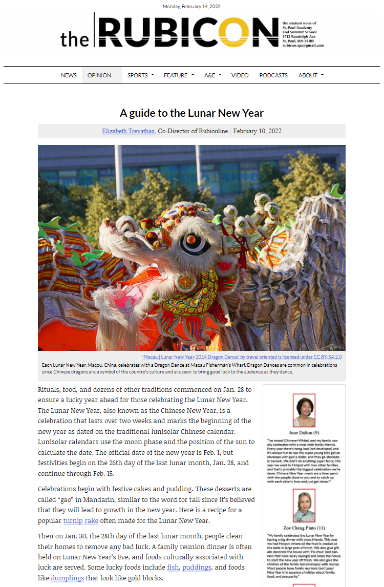 A guide to the Lunar New Year